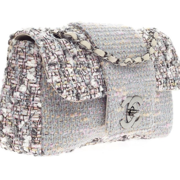 chanel multicolor tweed bag
